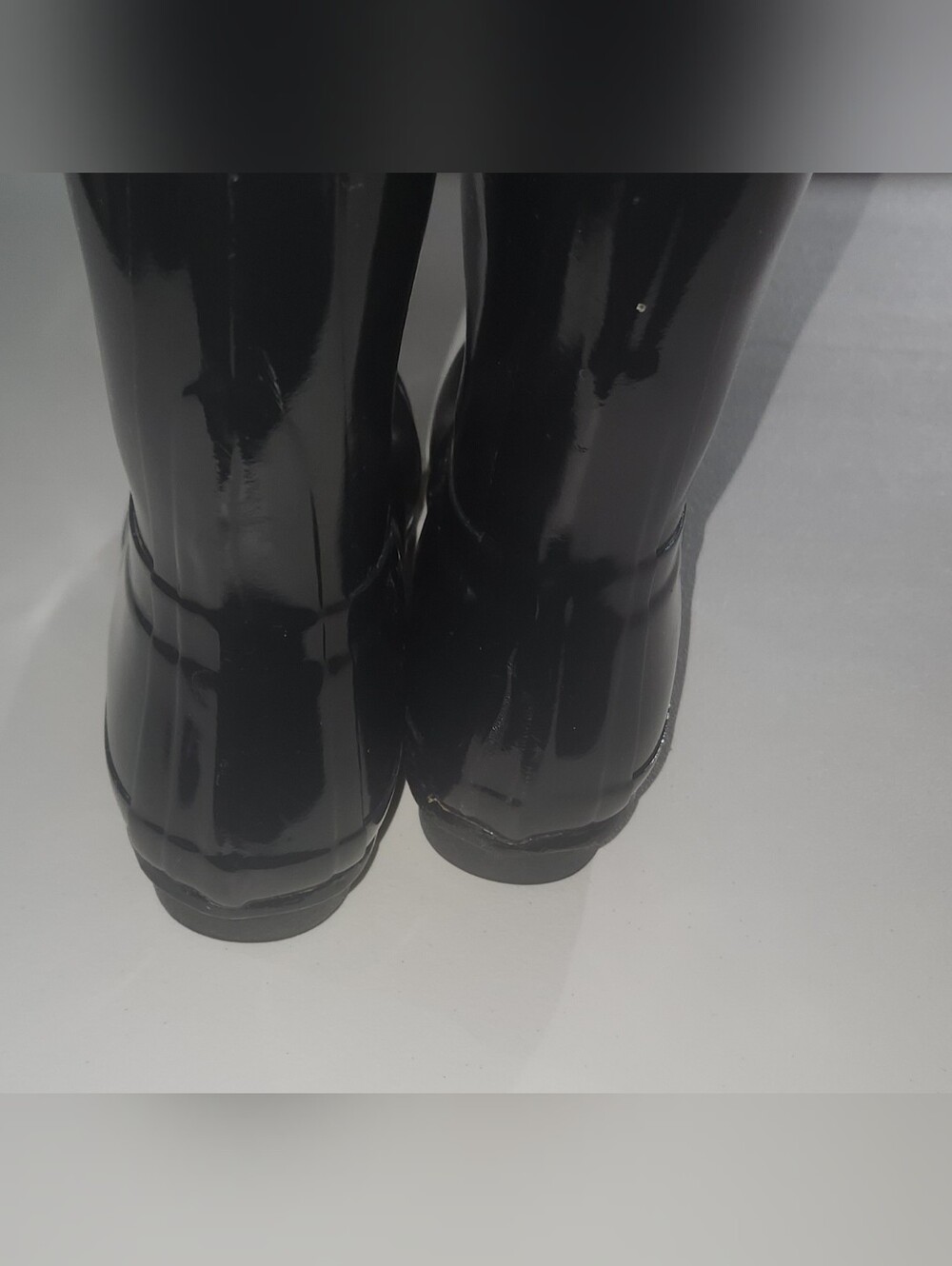 Hunter Women's Black Tall Gloss Rain Boots Size 7 - Picture 6 of 12